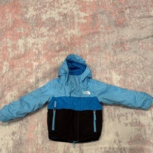 The North Face Light Blue and Black Hooded Jacket